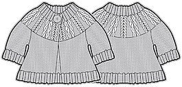 長袖小女孩矢量服裝秋冬設計線稿