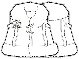 無(wú)袖外套小女孩矢量服裝秋冬設(shè)計(jì)線稿