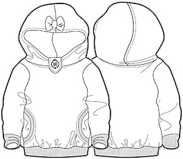 長袖蝴蝶結(jié)小女孩服裝設(shè)計線稿素材