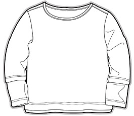 長袖小女孩服裝設(shè)計線稿素材