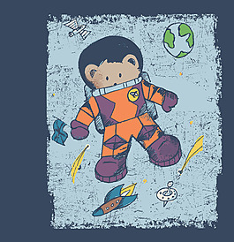 宇宙外星服装设计图案矢量素材