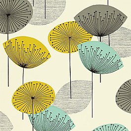 彩色蓮蓬傘圖案壁紙素材