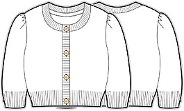 贸毛衣外套女宝宝服装设计线稿矢量素材