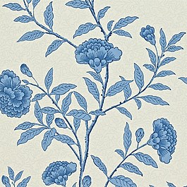 蓝色花枝图案壁纸