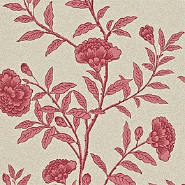 紅色花枝圖案壁紙