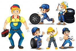 一套機(jī)械工具插畫(huà)