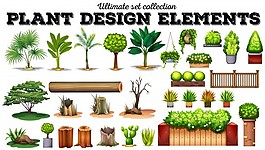 多種植物插畫