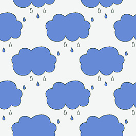 卡通小清新下雨天矢量