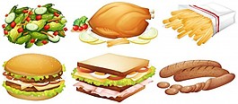多種食品插畫