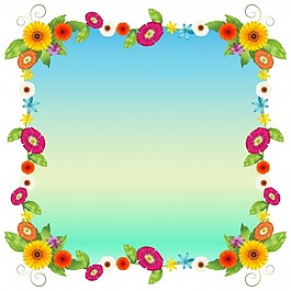 在白色背景下畫一個(gè)藍(lán)色花朵的空藍(lán)色插圖