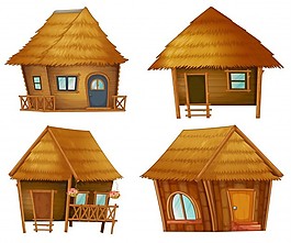 在白色背景的小屋，Illustraiton