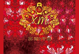 紅色巴洛克婚禮背景