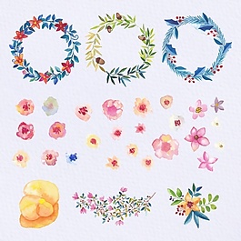 水彩畫花環(huán)
