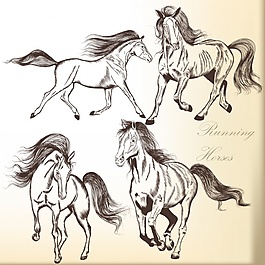 一隊(duì)手拉馬