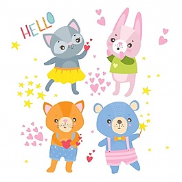 可愛的動物插圖