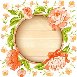 帶花圓形木框