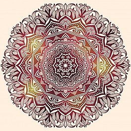 華麗的復(fù)古印度玫瑰拼貼