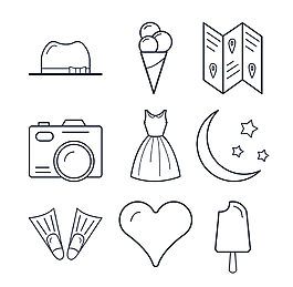 夏季度假圖標ICON
