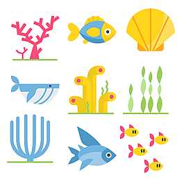 海洋生物圖標ICON
