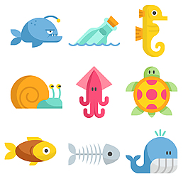 海洋生物圖標ICON設計