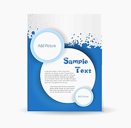 大氣藍(lán)色簡約企業(yè)單頁設(shè)計(jì)矢量模板