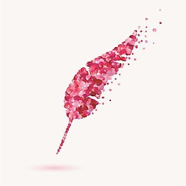 玫瑰花瓣組合羽毛海報唯美設計素材