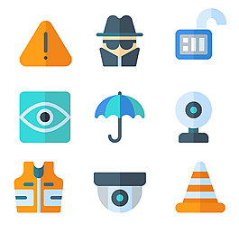 扁平警察元素图标ICON