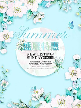 清新盛夏特惠海報(bào)