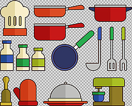 廚房用品插圖免摳png透明圖層素材