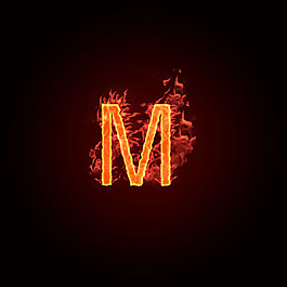 火焰字M