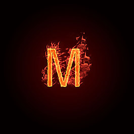 火焰字M