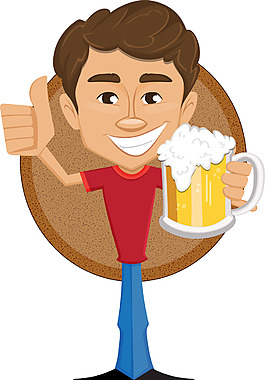 卡通啤酒素材設計