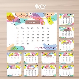 2017日歷模板豐富多彩的細節(jié)