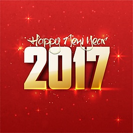 紅色背景，新年閃亮
