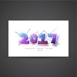 多邊形卡在藍(lán)色和紫色的新年色調(diào)