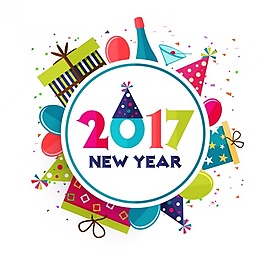 多彩的背景與裝飾新年對(duì)象