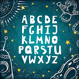 外太空宇航員卡通創(chuàng)意背景