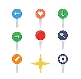 扁平坐标图标ICON