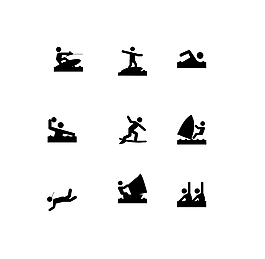 扁平人物運(yùn)動(dòng)圖標(biāo)ICON