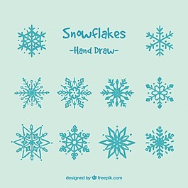 可爱的手绘雪花