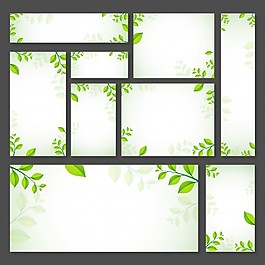 社交媒體文章和標(biāo)題集新鮮綠葉和空間為您的文本。