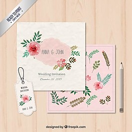 水彩除草卡