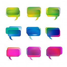 一套有光澤的聊天泡泡，語(yǔ)音泡泡，設(shè)計(jì)元素。