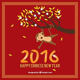 树挂树枝的新年背景