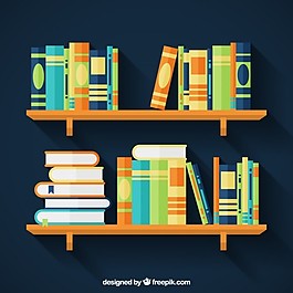 書架上五顏六色的書