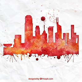 手繪香港天際線
