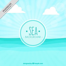 波浪背景中的海平面设计