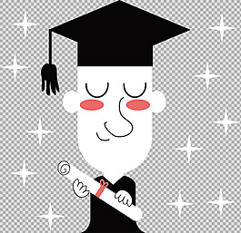 畢業(yè)生頭像免摳png透明圖層素材