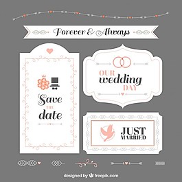 可愛(ài)的結(jié)婚紀(jì)念徽章