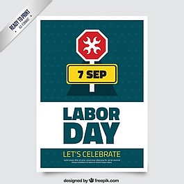 帶有交通標(biāo)志的勞動(dòng)日海報(bào)